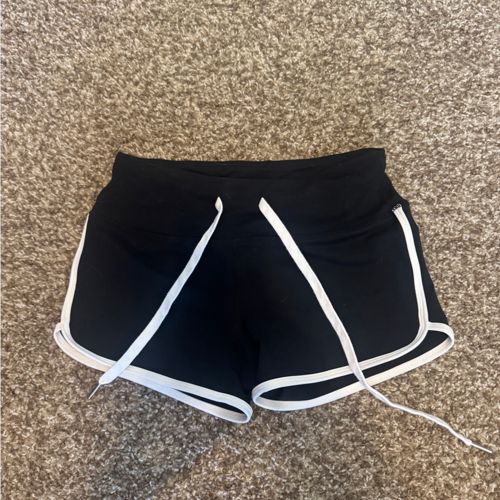 Savage Barbell Black Shorts with White Accents